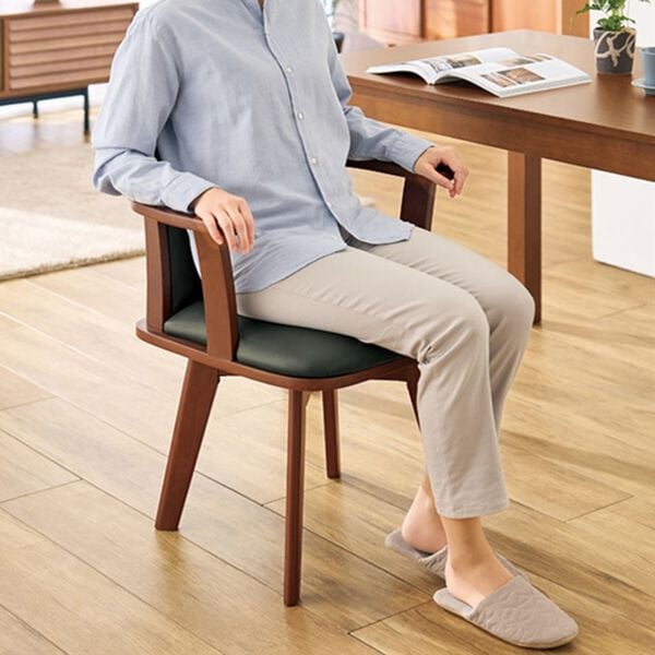 「お買得天然木回転チェア２脚組（椅子・チェア・スツール）」｜詳細画像