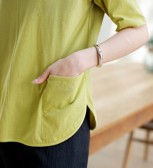 BELLUNA（ベルーナ）の「抗菌防臭綿１００％切替デザインプルオーバー（カットソー）」｜詳細画像