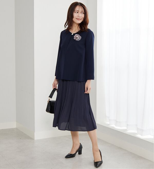 BELLUNA（ベルーナ）の「＜セレモニースタイル＞プリーツデザインワンピ―ス（フォーマルワンピース）」｜詳細画像