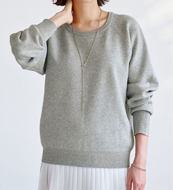 BELLUNA（ベルーナ）の「トレーナー感覚！きれいめカジュアルさんのためのニットトレーナー（ニット・セーター）」｜詳細画像