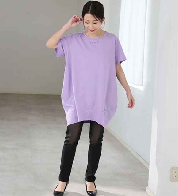 A HAPPY MARILYN（アハッピーマリリン）の「【Ｍ～８Ｌ】選べる袖！コク－ンシルエットチュニック（チュニック）」｜詳細画像