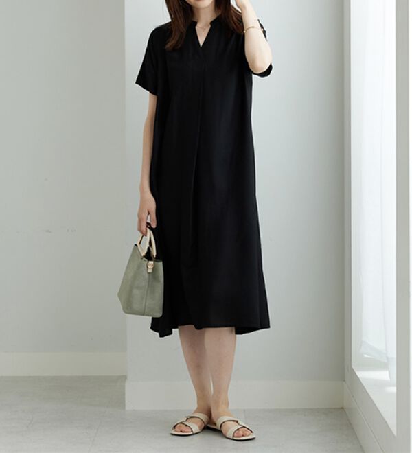 BELLUNA（ベルーナ）の「レーヨン素材スキッパーデザインワンピース（その他ワンピース）」｜詳細画像