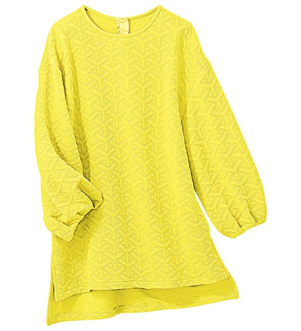 VINNO（ヴィノ）の「ボリューム袖ジャカードプルオーバー（カットソー）」｜イエロー