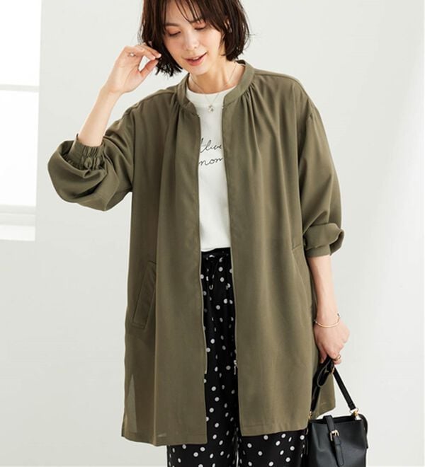 BELLUNA（ベルーナ）の「とろみ素材イージーケアロング丈ジャケット（その他ジャケット）」｜詳細画像