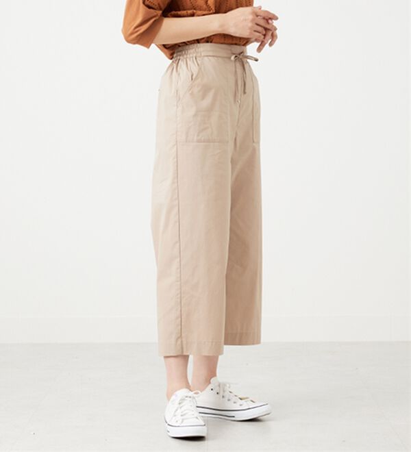 BELLUNA（ベルーナ）の「【店舗・ネット限定】サラリ綿混ベイカーワイドパンツ（ワイドパンツ・ガウチョ）」｜詳細画像