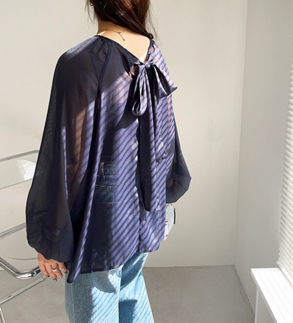 GeeRA（ジーラ）の「バックリボンシアーブラウス（ブラウス）」｜詳細画像