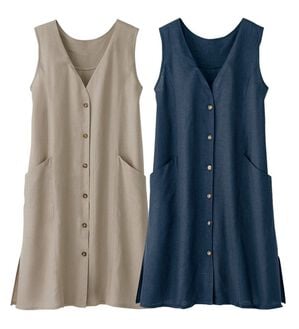 BELLUNA（ベルーナ）の「【２枚組】リネン混チュニックベスト（チュニック）」｜詳細画像