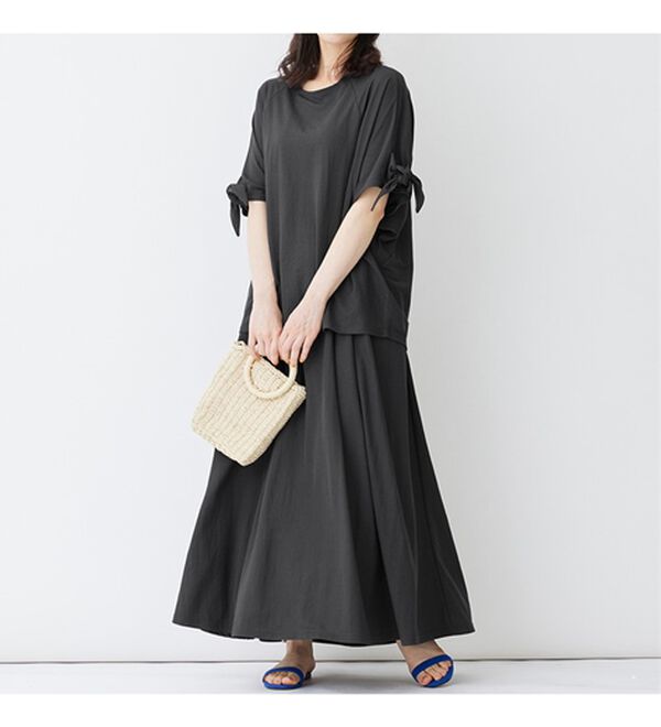 Viola e Viola（ヴィオラ エ ヴィオラ）の「ひんやり冷感袖リボントップス（カットソー）」｜詳細画像