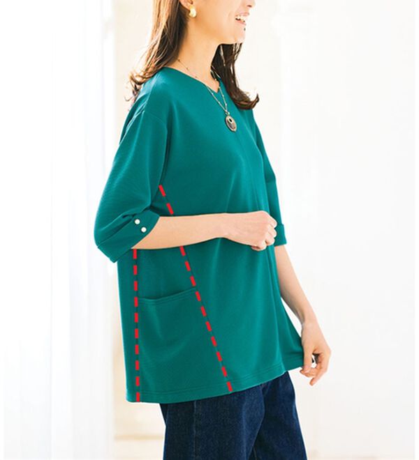 ルフラン（ルフラン）の「【３色組】リップル素材切替プルオーバー（カットソー）」｜詳細画像