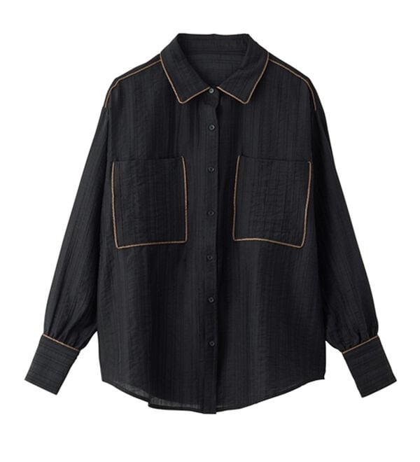 RANAN（ラナン）の「配色パイピングシアーシャツ（シャツ）」｜詳細画像