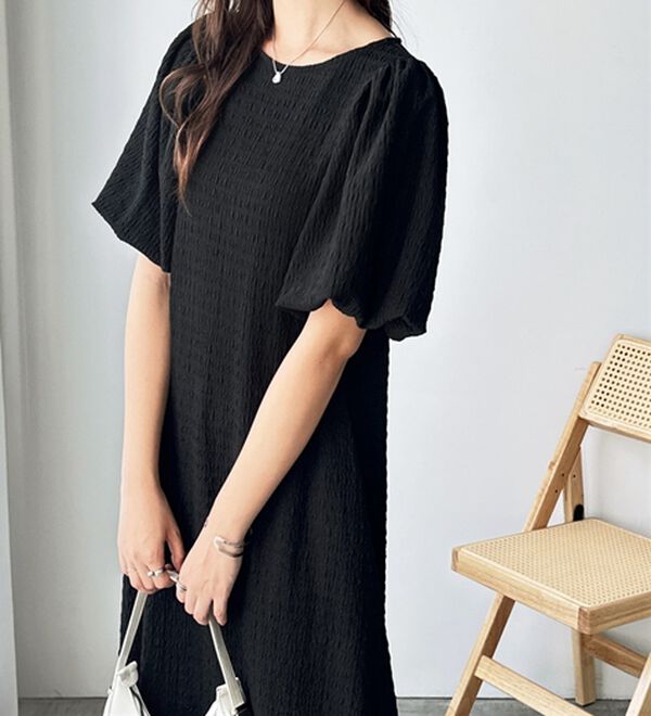 GeeRA（ジーラ）の「ボリューム袖楽ちん表面感ワンピース（カットソーワンピース）」｜詳細画像