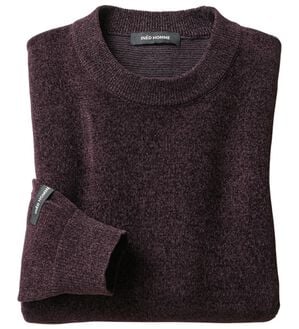 「＜イネド　オム＞もっちりモールセーター（メンズニット・セーター）」｜ボルドー