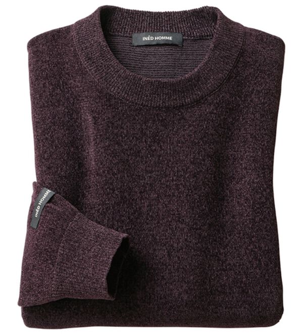「＜イネド　オム＞もっちりモールセーター（メンズニット・セーター）」｜ボルドー