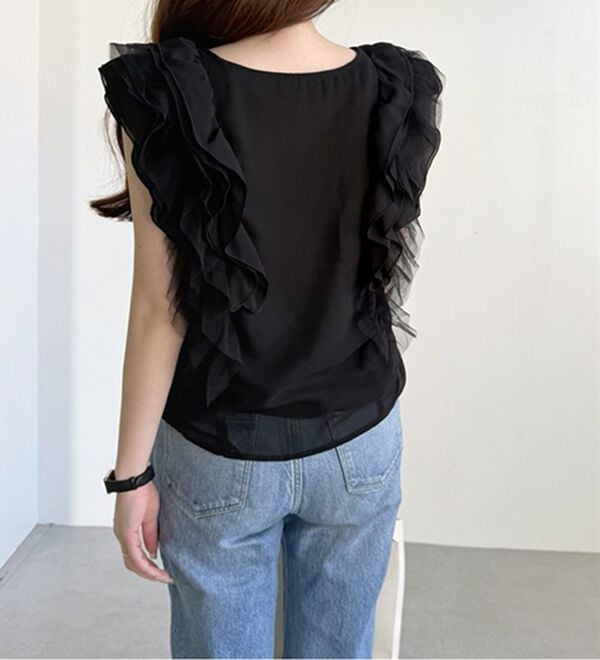 GeeRA（ジーラ）の「シアーフリルブラウス（ブラウス）」｜詳細画像