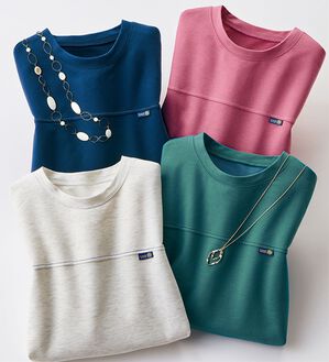 ルフラン（ルフラン）の「【４色組】ステッチ使いゆったりプルオーバー（カットソー）」｜詳細画像