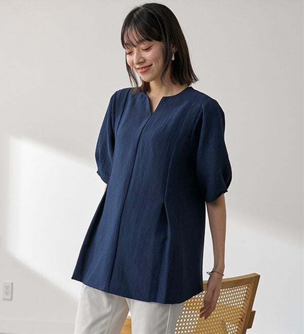 BELLUNA（ベルーナ）の「スッキリ見せ！ポコポコ素材プルオーバー（ブラウス）」｜詳細画像