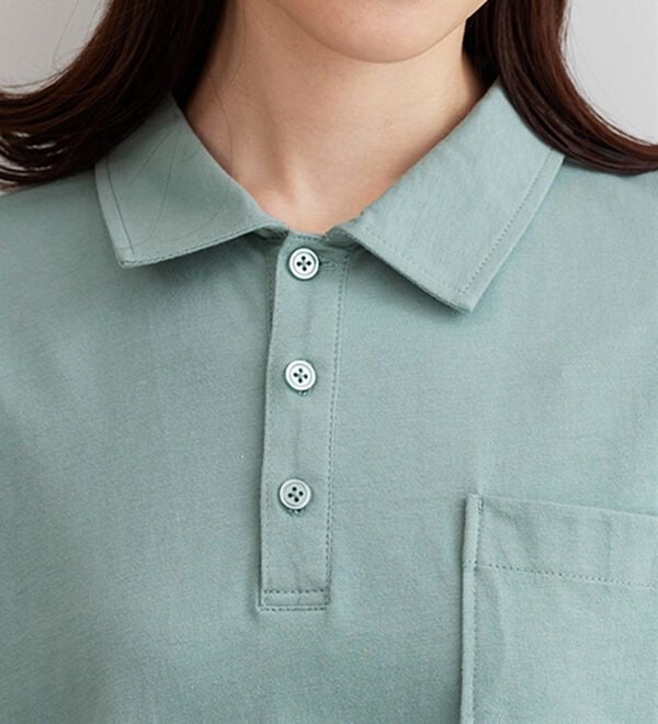 BELLUNA（ベルーナ）の「【ヒンヤリ機能付き＆綿１００％】サマ見えポロチュニック（チュニック）」｜詳細画像