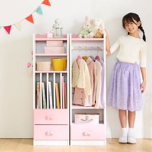 iellio（イエリオ）の「リボンキッズデスクシリーズ＜学習机・ランドセルラック・ハンガー＞（デスク・学習机）」｜詳細画像