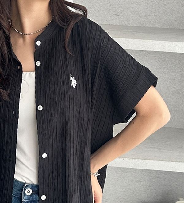 GeeRA（ジーラ）の「【ＵＳ．ＰＯＬＯ．ＡＳＳＮ】ポコポコ素材フレンチスリーブシャツ（シャツ）」｜詳細画像