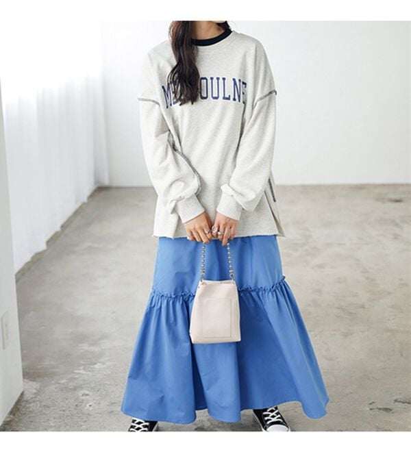 GeeRA（ジーラ）の「ギャザーティアードスカート（ロングスカート）」｜詳細画像