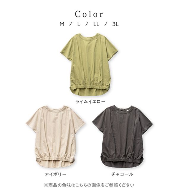 Viola e Viola（ヴィオラ エ ヴィオラ）の「綿１００％裾ゴム使いバルーンブラウス（ブラウス）」｜詳細画像