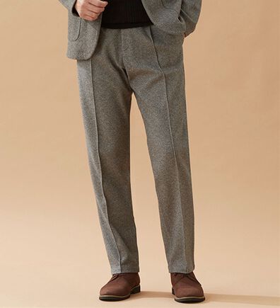 「ツイード調ストレッチパンツ（ビジネスパンツ）」