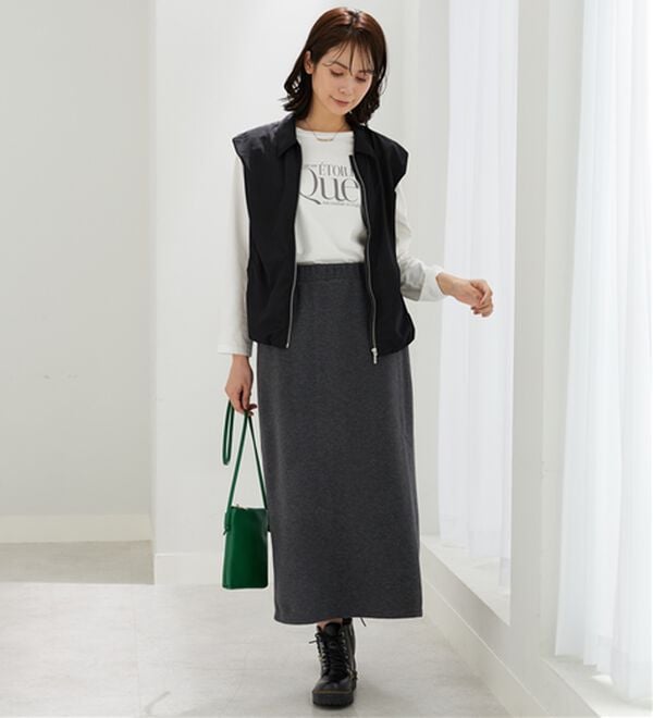 BELLUNA（ベルーナ）の「ふんわり起毛素材ナロースカート（ロングスカート）」｜詳細画像