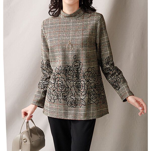 BELLUNA（ベルーナ）の「フロッキー使いグレンチェックブラウス（ブラウス）」｜詳細画像