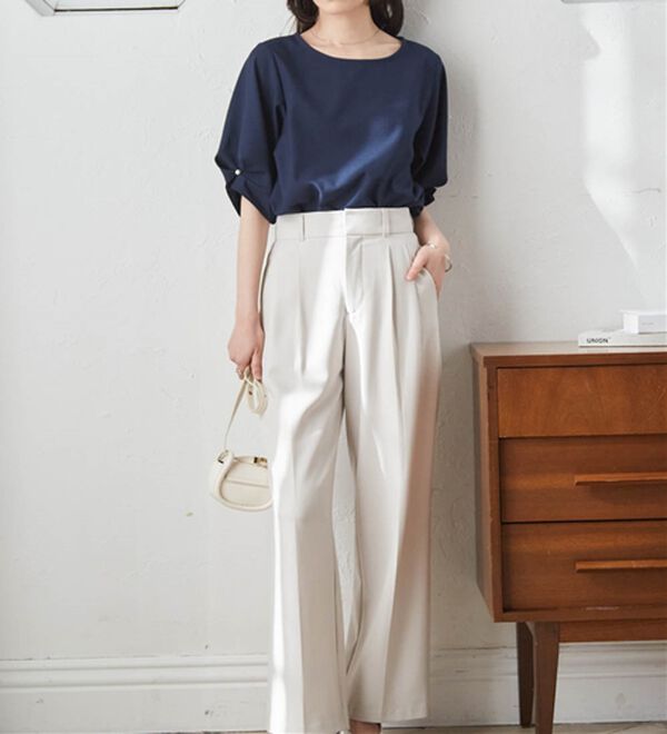 RANAN（ラナン）の「【ひんやり】袖タックデザインきれい見えブラウス（ブラウス）」｜詳細画像