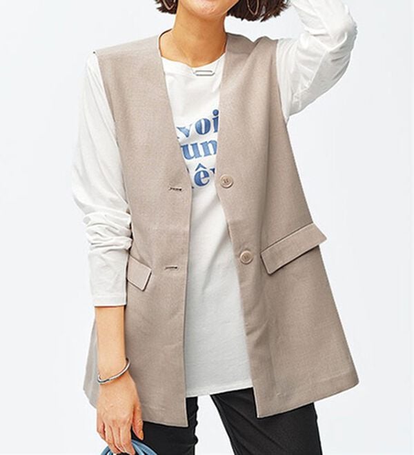 BELLUNA（ベルーナ）の「着回し上手に！きれい見え綿１００％素材ロゴプルオーバー（カットソー）」｜詳細画像