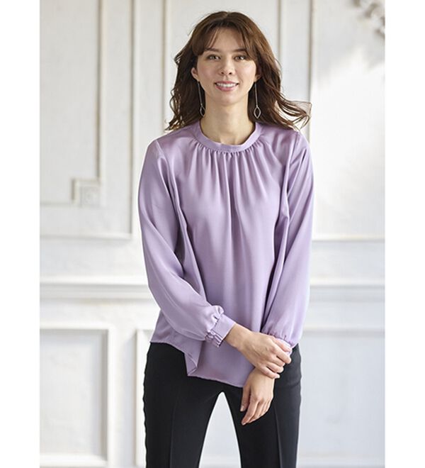 BELLUNA（ベルーナ）の「大人の艶感ヴィンテージサテン素材ブラウス（ブラウス）」｜詳細画像