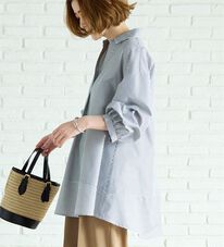 BELLUNA（ベルーナ）の「麻調素材袖タックデザインシャツチュニック（チュニック）」