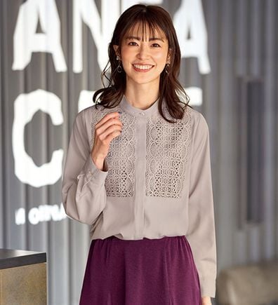 BELLUNA（ベルーナ）の「お食事会に！胸元レースブラウス（ブラウス）」