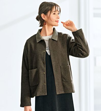 BELLUNA（ベルーナ）の「やわらかウール調素材衿付ジャケット（その他ジャケット）」