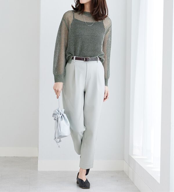 BELLUNA（ベルーナ）の「ツイルジャージー素材テーパードパンツ（テーパードパンツ）」｜詳細画像