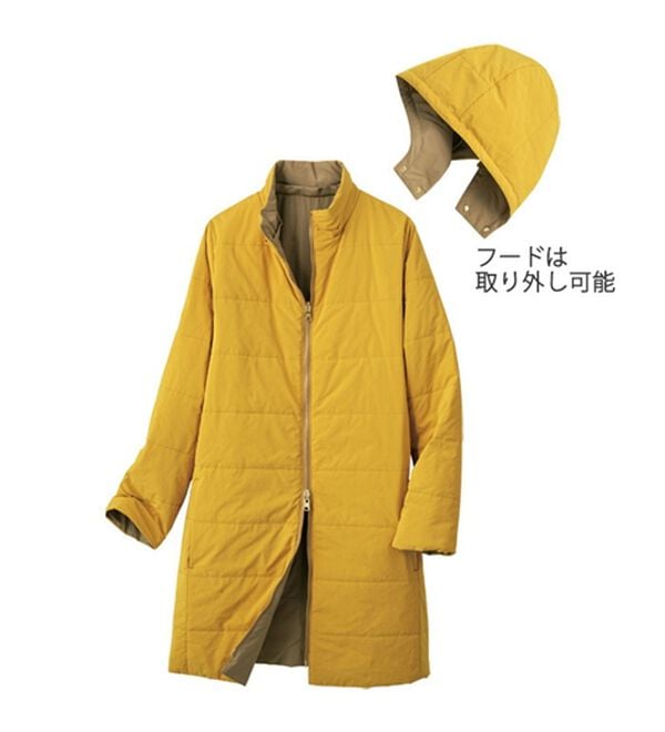 VINNO（ヴィノ）の「ＴＨＩＮＤＯＷＮ（Ｒ）はっ水リバーシブルコート（ロングコート）」｜詳細画像