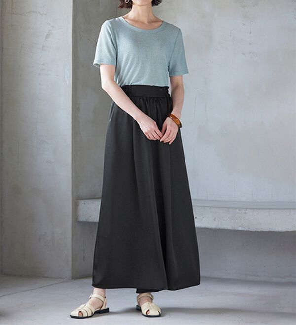 RANAN（ラナン）の「サテンワイドパンツ（ワイドパンツ・ガウチョ）」｜詳細画像