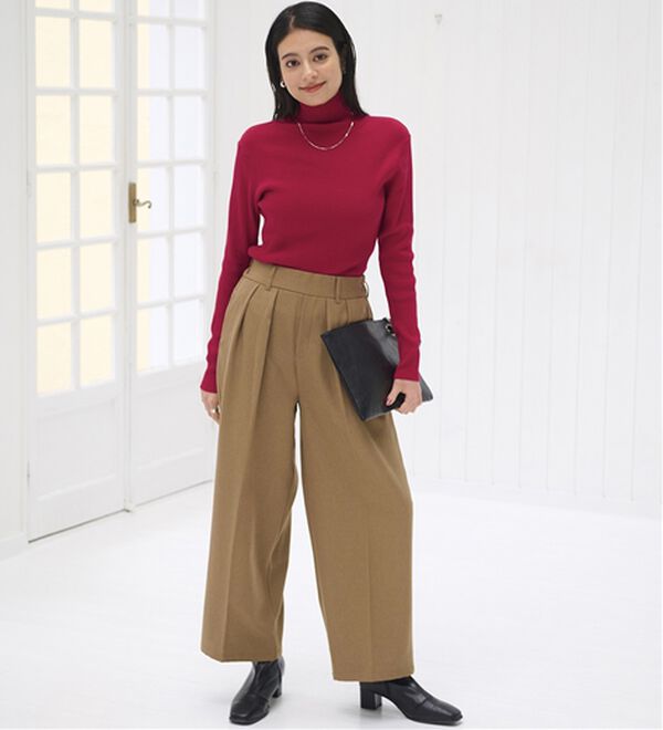 BELLUNA（ベルーナ）の「ハピネスコットン１００％&times;吸湿発熱リブタートルニット＜＆ｃｏｃｏｃｈｉ＞（ニット・セーター）」｜詳細画像