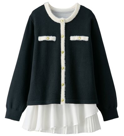 BELLUNA（ベルーナ）の「配色カーデチュニックアンサンブル（アンサンブル）」