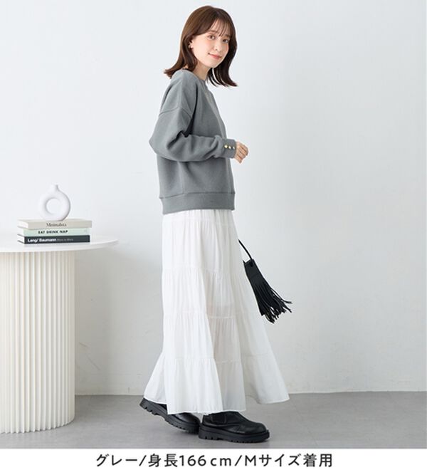 Viola e Viola（ヴィオラ エ ヴィオラ）の「あったか裏起毛袖口ボタンニットソートップス（カットソー）」｜詳細画像