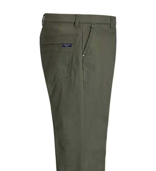 「＜コムルヴァン・オム・ウェルネス＞すっきりはける腰らくパンツ（メンズフルレングスパンツ）」｜カーキ