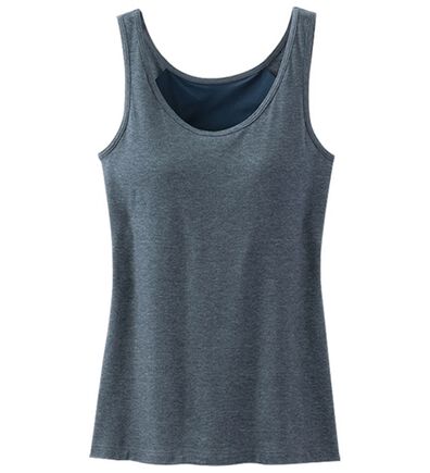 LAVIENNE（ラヴィエンヌ）の「【吸汗速乾】４０代からの綿混快適カップ付タンクトップ（ブラトップ・カップ付きインナー）」