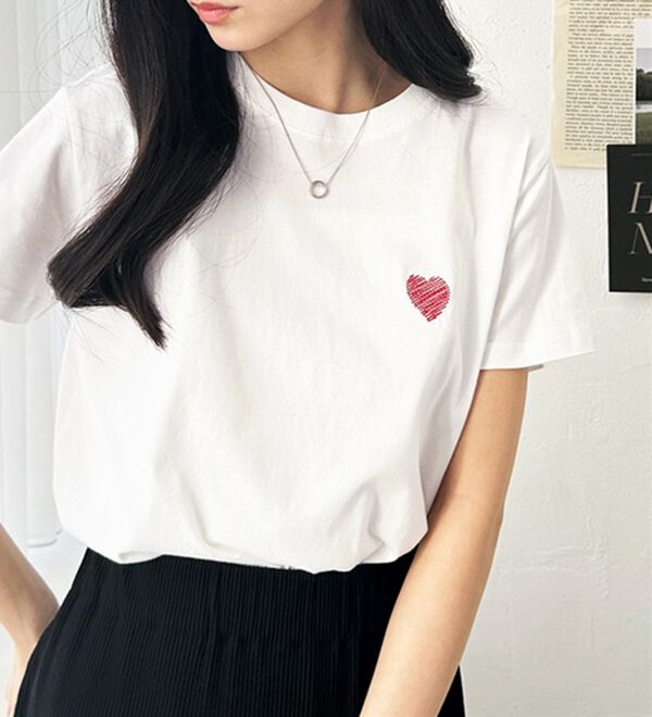 GeeRA（ジーラ）の「綿１００％アソート１ポイント刺しゅうＴシャツ（カットソー）」｜詳細画像