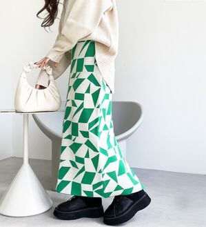 GeeRA（ジーラ）の「ジャカードニットナロースカート（ロングスカート）」｜詳細画像