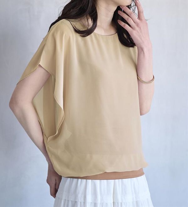 RANAN（ラナン）の「シフォン使いふんわり袖プルオーバー（カットソー）」｜詳細画像