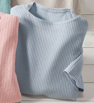 BELLUNA（ベルーナ）の「テンセル（ＴＭ）繊維混ストレッチプルオーバー（カットソー）」｜サックス