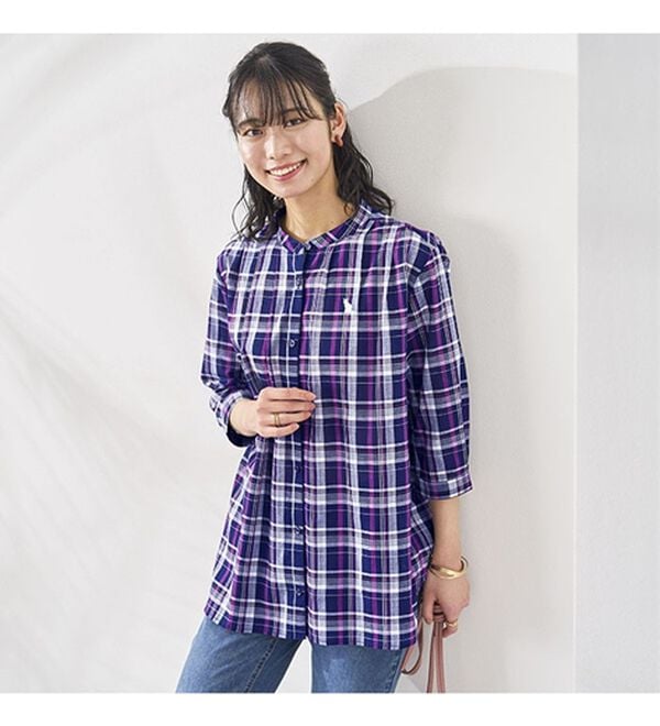 BELLUNA（ベルーナ）の「綿１００％刺しゅうデザインシャツ（シャツ）」｜詳細画像