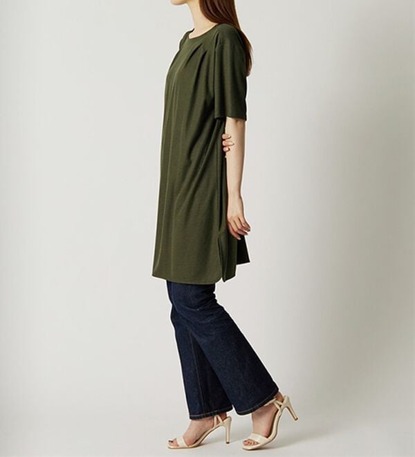 BELLUNA（ベルーナ）の「【接触冷感】かのこ素材タックデザインチュニックワンピース（その他ワンピース）」｜詳細画像