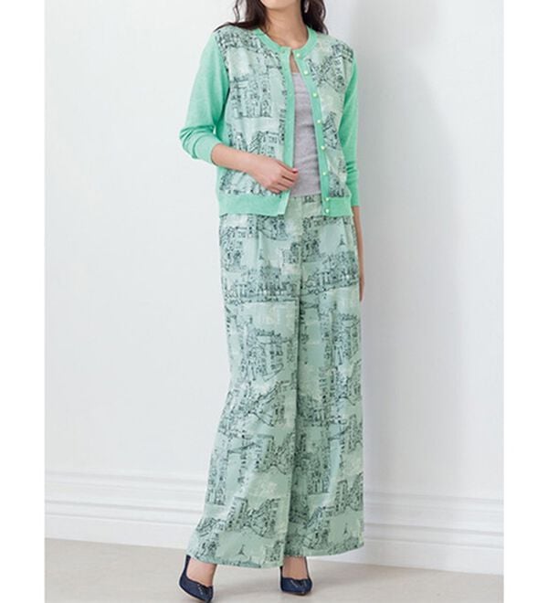 RANAN（ラナン）の「スカーフプリントセミワイドパンツ（フルレングスパンツ）」｜詳細画像