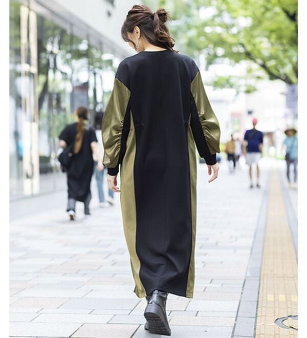 BELLUNA（ベルーナ）の「異素材切替ドロストワンピース（その他ワンピース）」｜詳細画像